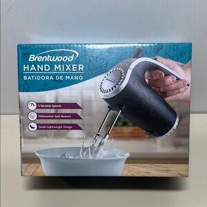 Brentwood Hand Mixer with 5 Variable Speeds, Lightweight